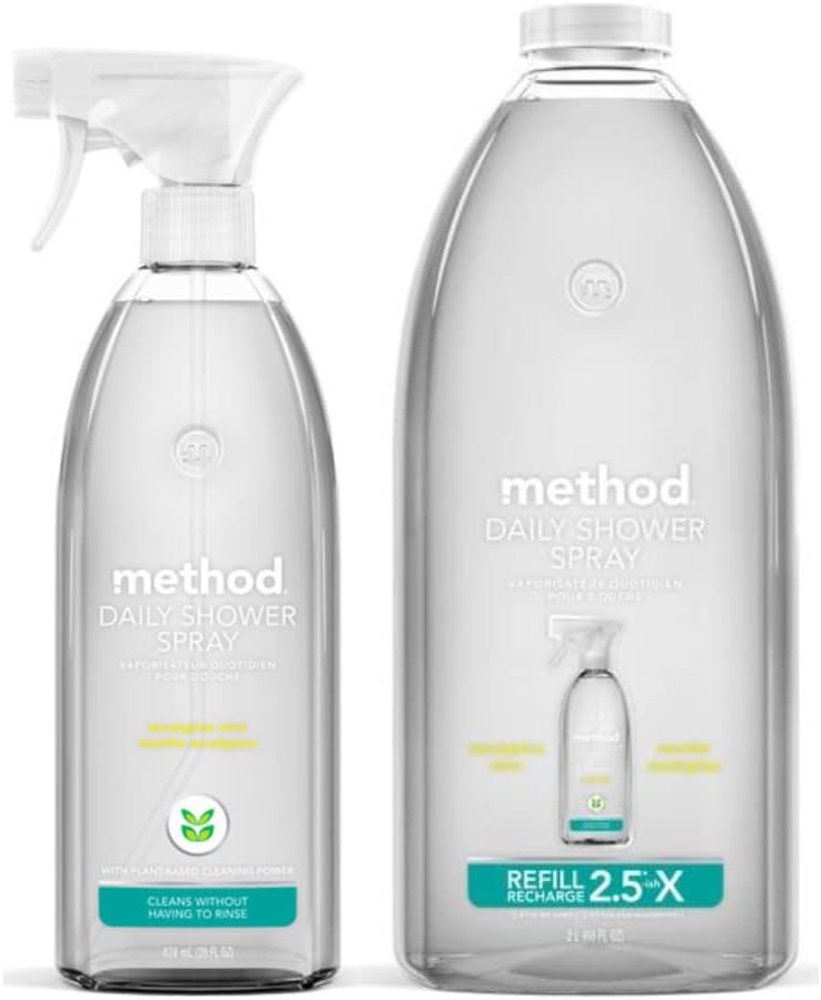 Method Daily Shower Spray Cleaner, Eucalyptus Mint, 68 oz