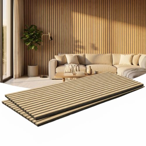 2 Pack Wood Slat Wall Panels,Vertical Wood Slat Wall Panels,Light Oak | 47.2"x23.6"x0.75" Wood Slat Panels For Bedroom,Living Room,Office,Home Theater And Recording Studio Walls Panels Decoration