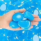 Landical 100 Pcs Glow in The Dark Rocks Glow in The Dark Pebbles Outdoor Fish Tank Rocks Aquarium Gravel Luminous Stones for Walkway Succulent Plant Halloween Decor(1.8 Inch,Dark Blue)