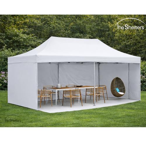 Image of 10 x 20 feet Canopy Tent with 3 Side Cover Water Proof Tent - 2 Minute Easy Installation Gazebo Tent
