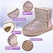Elcssuy Girls Faux Fur-lined Ankle Winter Snow Boots Toddler Glitter Boots Warm Fashion Boot gold size 7