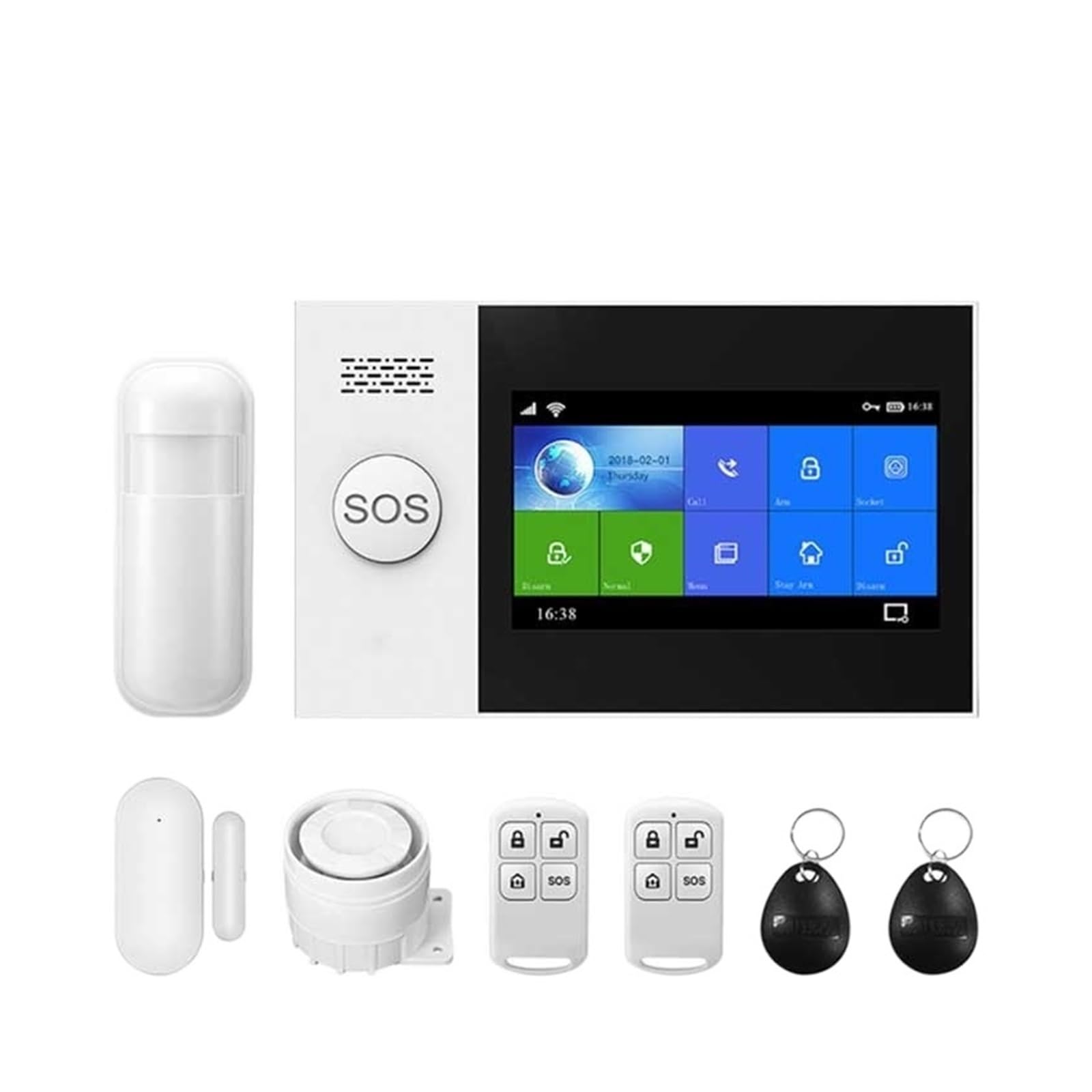 CUDTAPI Smart Alarm 4.3inch Security GSM System For Home Support APP Call/SMS Remote Control(A Kit)