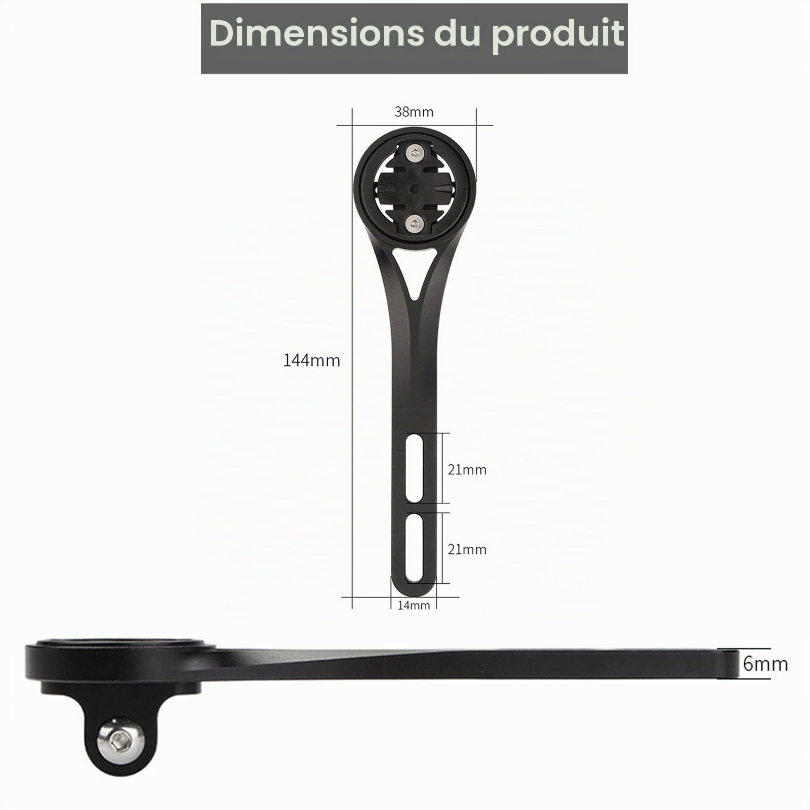 Support Intégré pour Ordinateur Vélo Course, Alliage Aluminium, Support pour Guidon Compatible avec Garmin Edge, Wahoo Elemnt, Bryton, Cateye, caméra GoPro et Lampe