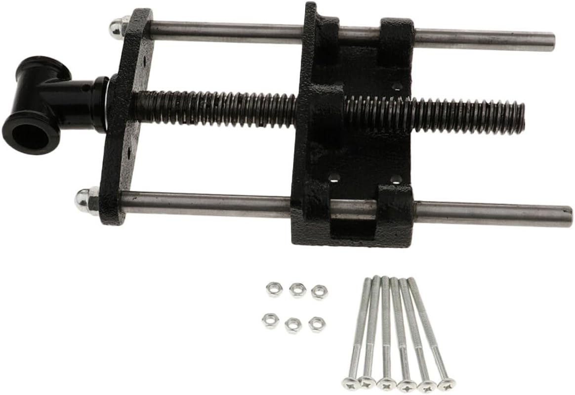 Woodworking Table Clamp 7-inch Light Bench Plier with Connecting Rod DIY Woodworking Guide Rod for Workshop and Home Use