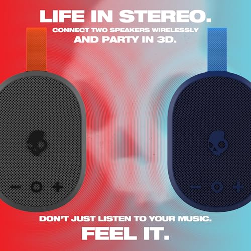 Image of Skullcandy Kilo 2 Wireless Bluetooth Speaker, IPX7, 24-Hour Battery | Waterproof, True Wireless Stereo, Touch Controls, Punchy Bass, Carabiner and Strap Included, Rechargeable Battery