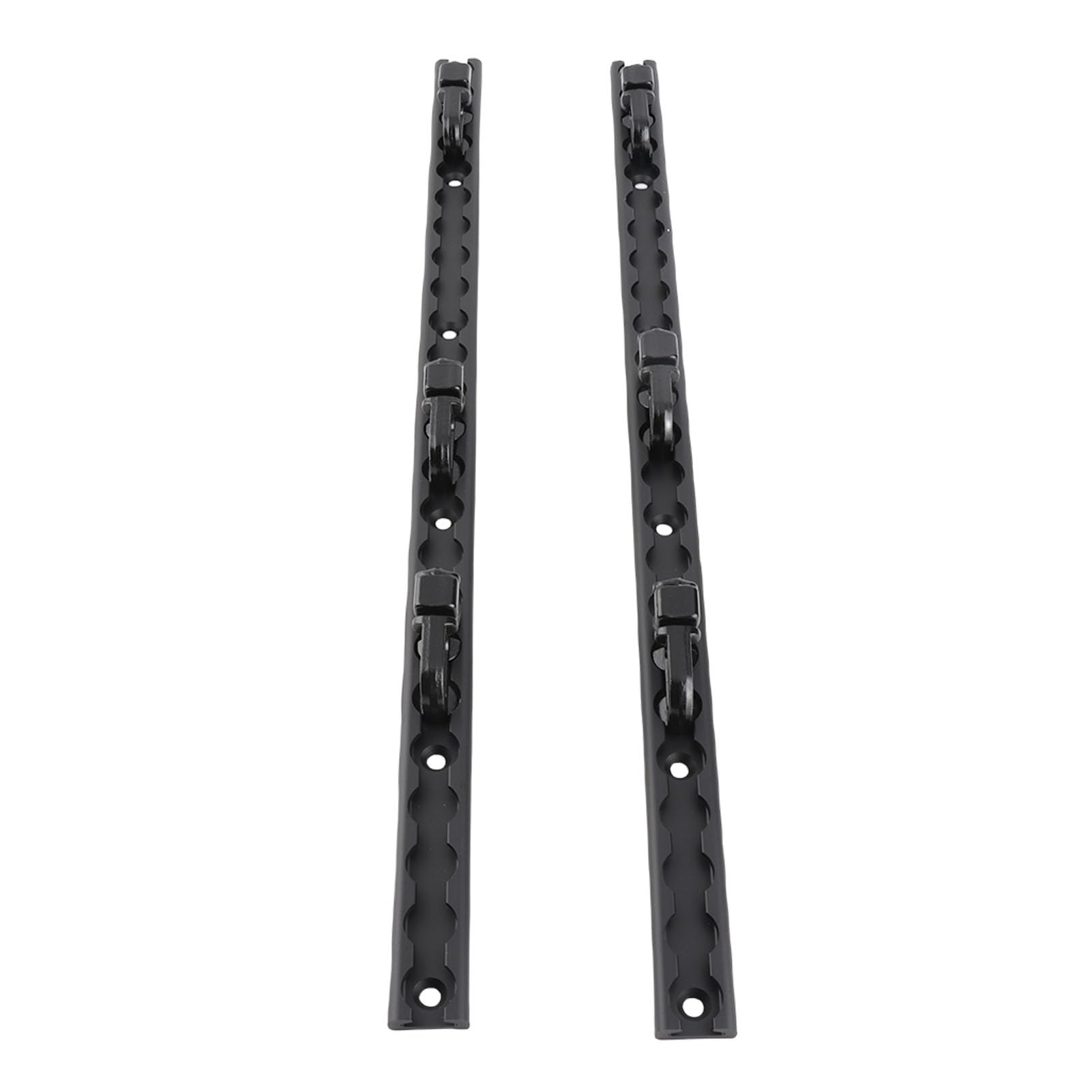 L-Schienen-Zurrsystem, Schwarz Eloxiertes Aluminium, Ladungssicherung, L-Schiene, 60 cm, mit 6 Doppelbolzenbeschlägen für LKW-Ladeflächen, Anhänger, Motorräder, Geländefahrzeuge und Paletten