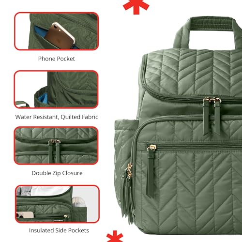 Image of Skip Hop Diaper Bag Backpack: Forma, Multi-Function Baby Travel Bag with Changing Pad & Stroller Attachment, Sage (Pack of 3)