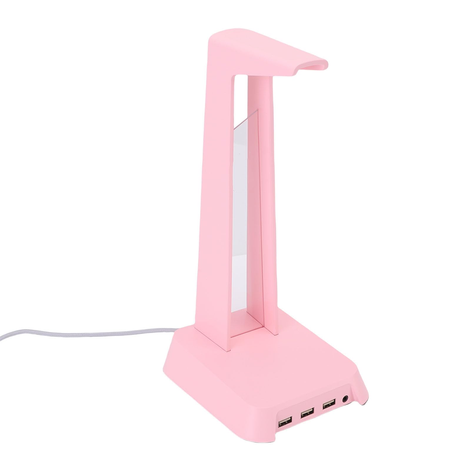 PUSOKEI Supporto per Cuffie da Gioco Multifunzionale |Porta USB Supporto per Cuffie da Scrivania con Illuminazione Colorata per la Casa (PINK)