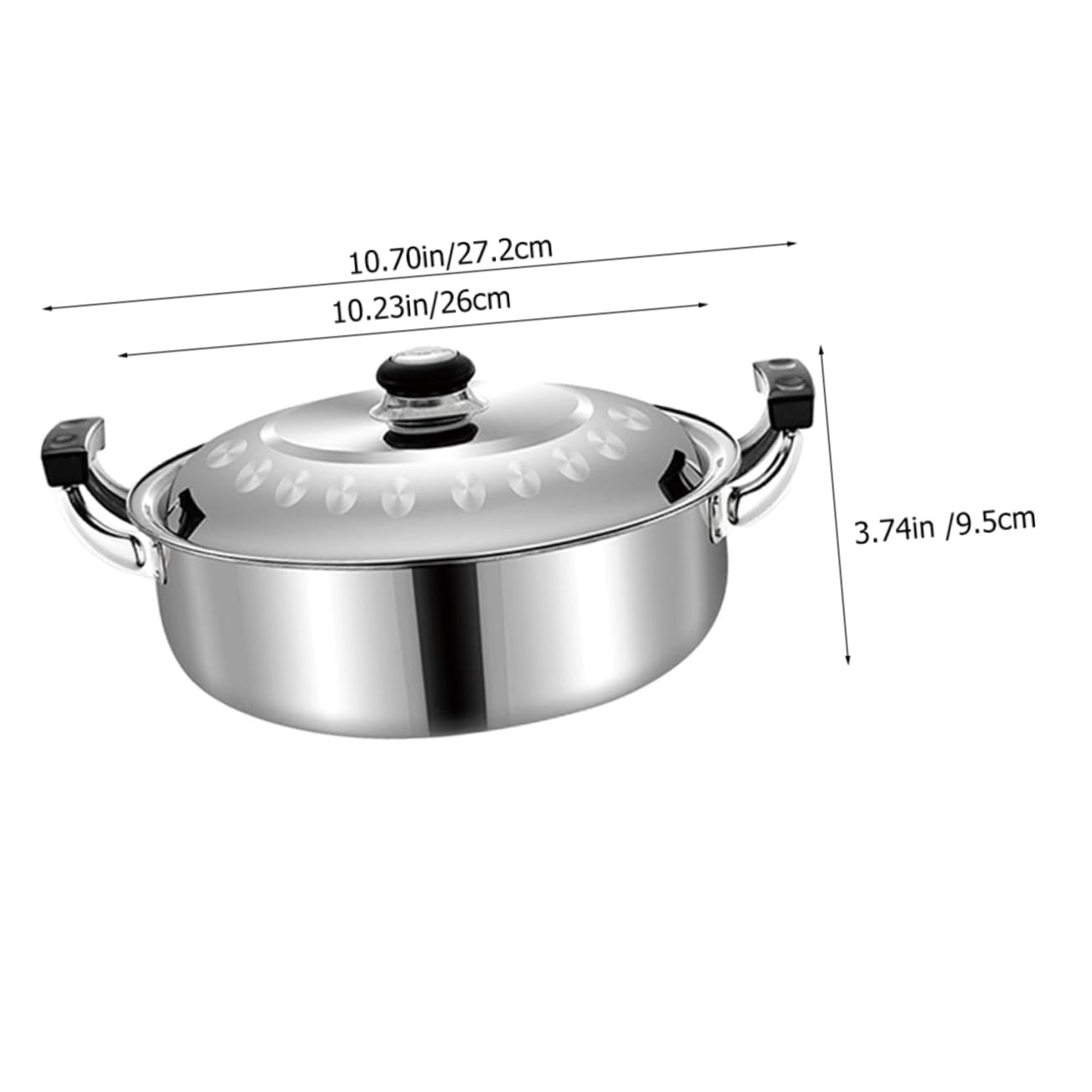OHPHCALL Stainless Steel Divided Hot Pot Compartment Design Dual Flavor Hot Pot for Household Cooking Compatible Various Stoves Easy to Clean and Reusable