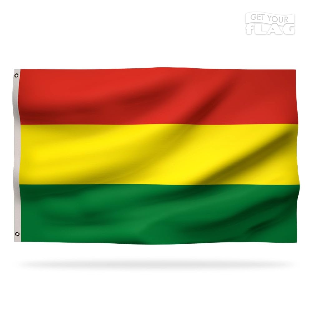 Flaga Boliwijska Premium 150x90cm - Wytrzymała i wysokiej jakości flaga Boliwii z 2 metalowymi oczkami - bądź dumny z noszenia swoich kolorów!