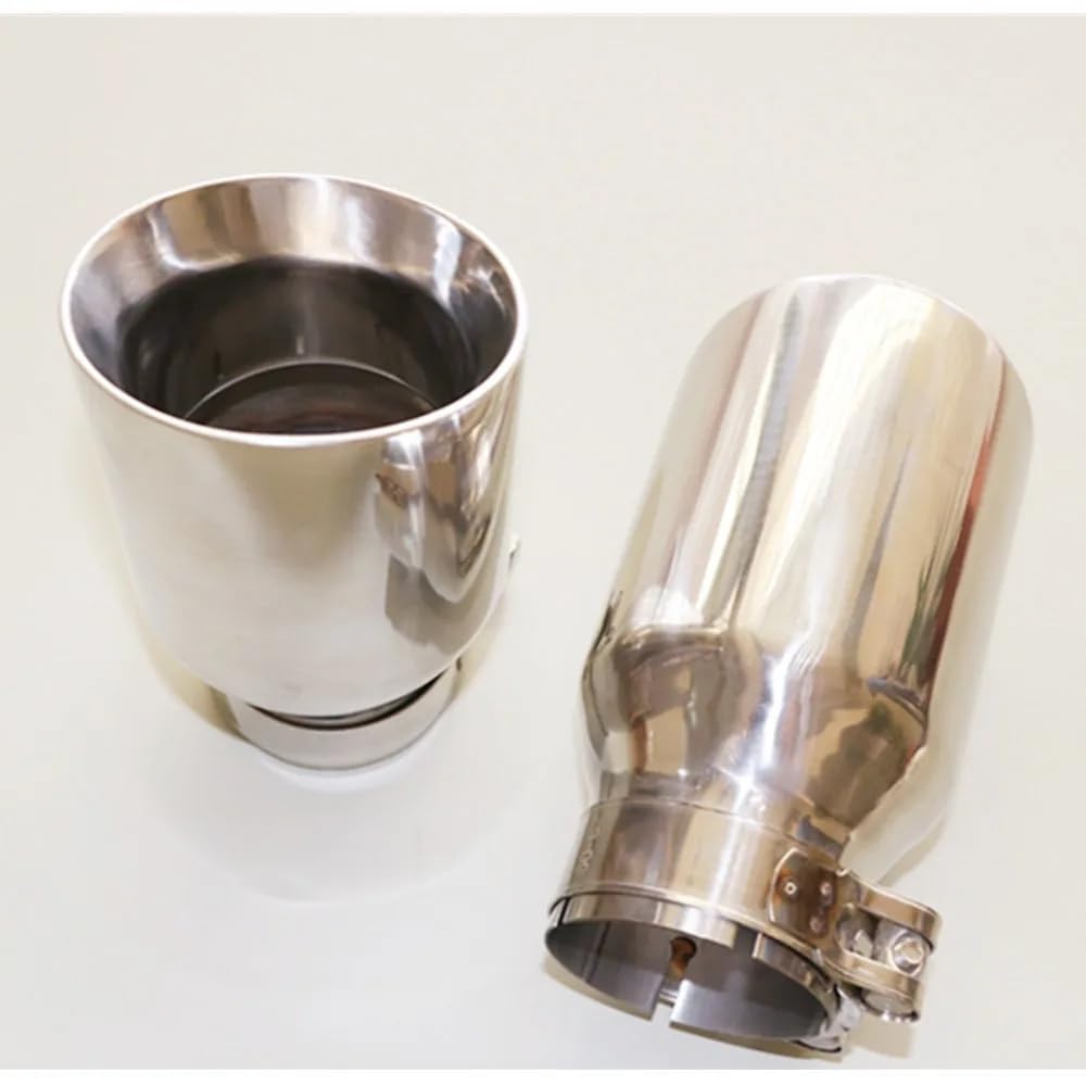 Rura wydechowa samochodu 1 sztuka 304 stal nierdzewna uniwersalna końcówka układu wydechowego + wydechu samochodowego(63MM IN 89MM OUT)