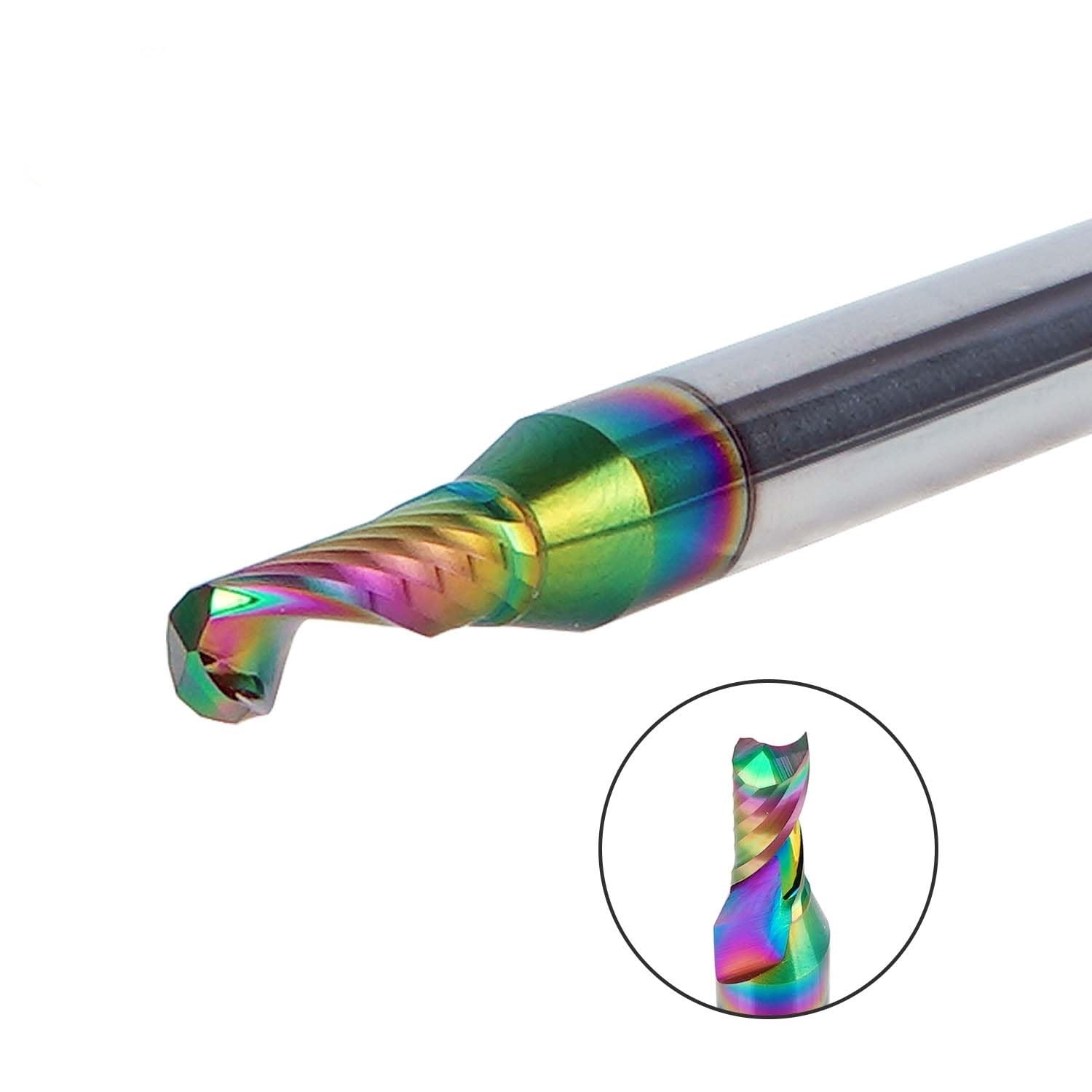 1 szt. 6 mm trzpień O flet spiralny wiertło z węglika wolframu pojedynczy frez końcowy średnica cięcia 2-6 mm powłoka DLC, aluminium 3D grawerowanie CNC (1F-D4.0-L12-H6)