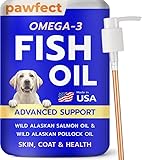 PAWFECTCHEW Fish Oil for Dogs & Cats - Natural Omega-3 - Skin&Coat Support - Liquid Food Supplement for Pets -Fatty Acids for Joint Function, Immune&Heart Health - 16 fl. oz. (473 ml) Fish