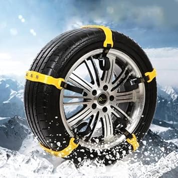 WorldCare 10 PCS Car Snow Tire Anti-Skid Chains Yellow Chains for SUV(Big Size)