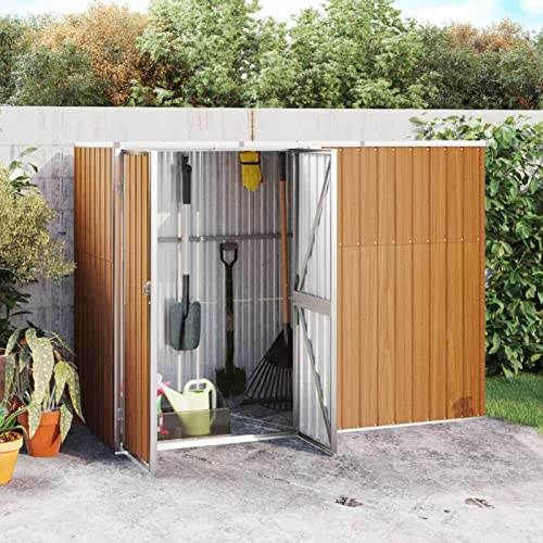 Cinyiqo Cobertizo Herramientas jardín Acero galvanizado 225x89x161, Armarios Exterior Jardin, Cobertizos Jardin, Casetas Jardín, Cobertizo De Almacenamiento, Casa Jardin Exterior 316216