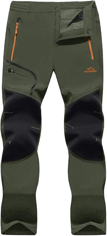 Amazon.com: MAGNIVIT Pantalones de nieve de invierno para hombre con forro  polar resistente al agua para senderismo y esquí con bolsillos con  cremallera : Ropa, Zapatos y Joyería
