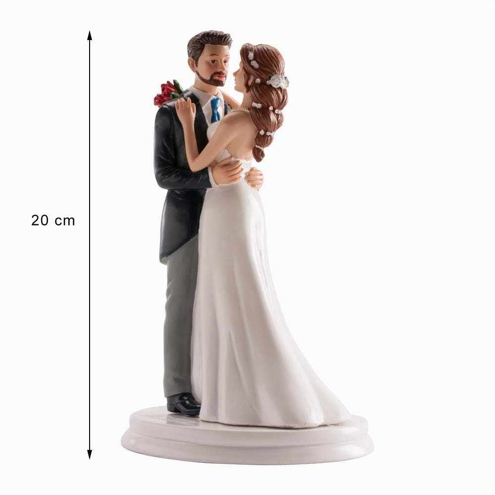 dekora – Figurine gâteau de mariage «Couple Marié Dansant » 16 cm – Décoration de Gâteau de mariage en Résine – Design Original et Détaillé – Cake topper Apte au Contact Alimentaire