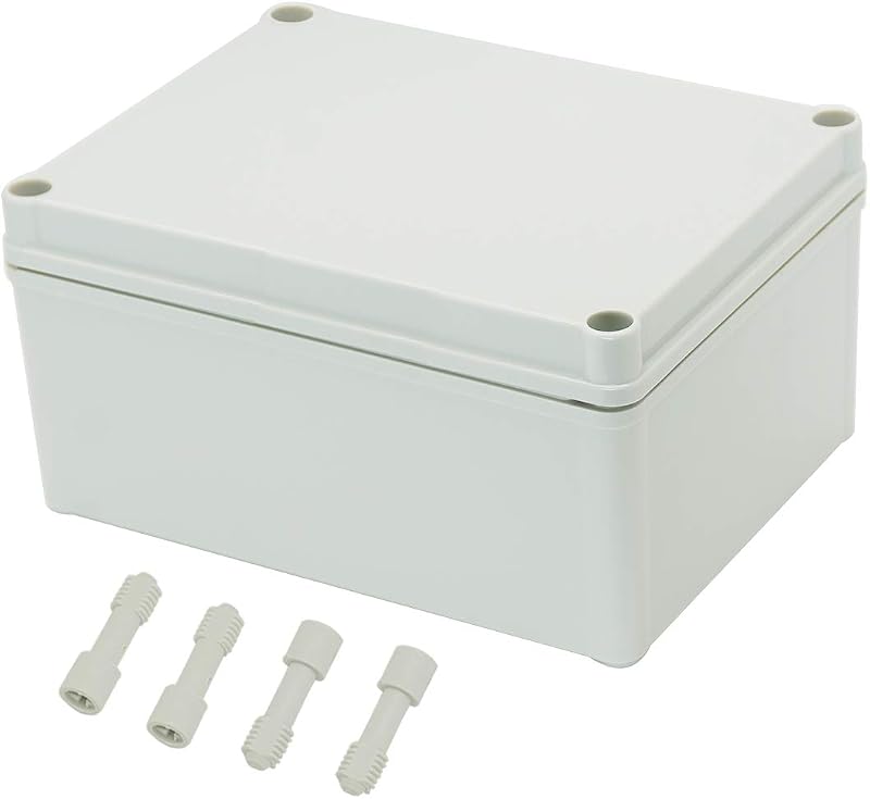 Zulkit Junction Box ABS Plastic Dustproof Waterproof IP67 Junction Boxes Universal Electrical Project Enclosure DIY Electronic Project Box Grey 7.87 x 5.91 x 3.94 inch (200 x 150 x 100 mm)