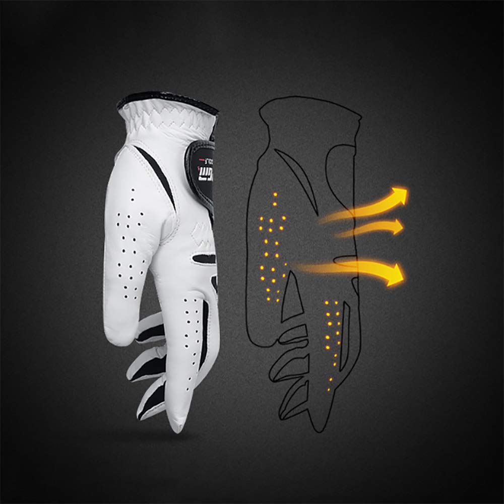 Gants De Golf, Gants en Cuir pour Hommes à Gauche Et à Droite, Doux Et Confortables, Gants De Golf à Dix Doigts, Utilisés pour Le Golf 8 Pouces/Blanc
