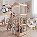 KUQAZ Stuffed Animal Storage - 3 in 1 Wooden Stuffed Animal Organizer with Wheels, Extra Large Stuffy Storage Animal Zoo, Plushies Storage Tower Cage for Kids Toddler Room Decor (16Lx17Wx48H