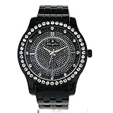 SA106 Blingstar Rhinestone Sparkling All Black Analog Round Metal Wrist Watch