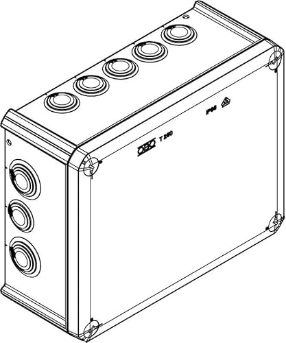 OBO Bettermann Kabelabzweigkasten T250 | mit Einführungen | 240x190x95, lichtgrau