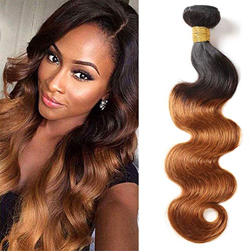 Ombre Hair Brown Hair Body wave Brazilian Human Hair Extensions Virgin Hair 1B/30 100% Human Hair Bundles 8A Grade 18 inch