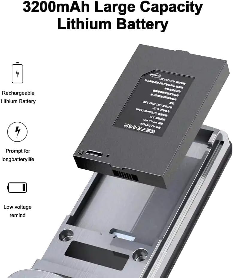 Miniatura 6 de Cerradura de puerta inteligente de reconocimiento facial 3D  Cerradura de huella digital biométrica totalmente automática con escaneo facial,