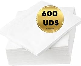 GreenFyA Servilletas de Cocktail Elegantes 10x10cm - Paquete de 600 -Ideal para Eventos y Celebraciones - Absorbentes y Desechables - ¡Imprescindibles para tus Cocteles!" (BLANCO)