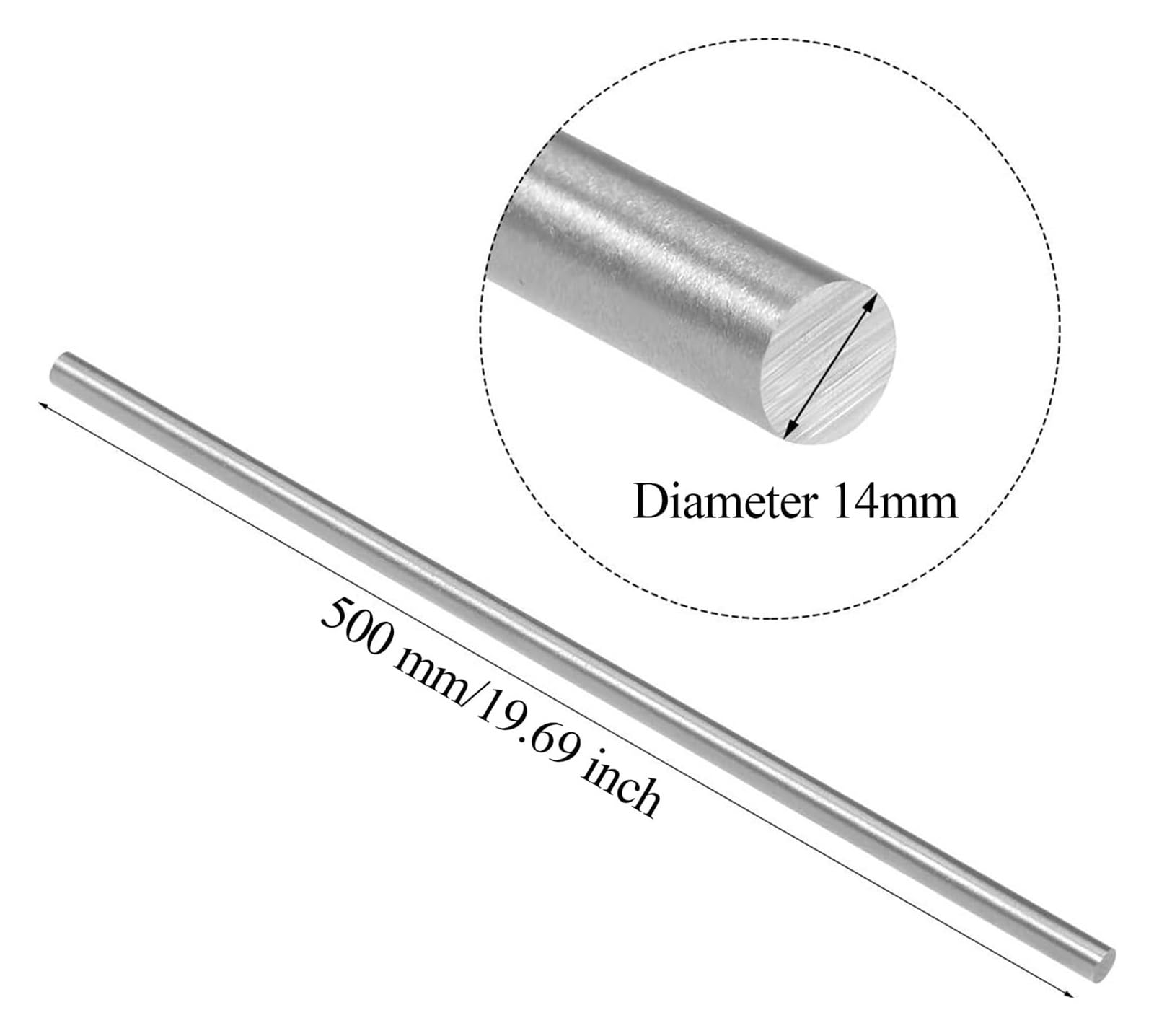 HCZION Asta Solida In Acciaio Inossidabile, Barra Tonda In Acciaio Inossidabile 304 Lunghezza 1 M, Diametro 2-22 Mm, Barra Tonda In Metallo Per Macchinari Industriali (Color : 1M/39'', Size : 2.5mm - Foto 14