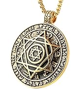 HZMAN Talisman Seal Solomon Six-pointed Star 12 Constellation Pendant stainless steel Necklaces 2...