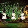 31.5 (3Pcs) Halloween Decorations Outdoor Indoor Hanging Ghosts Witch Hat, Glowing Witch Hat Halloween Ghost Decor for Room,Yard,Garden,Tree,Eaves,Party