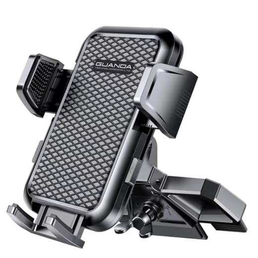 CD Phone Holder for Car, Stable CD Slot Mount for Thick Cases, 360° Viewing