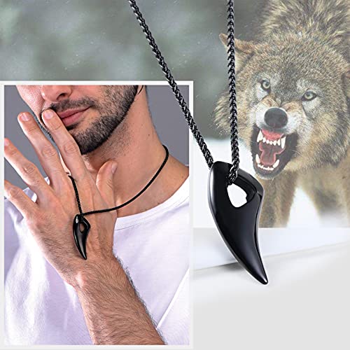 PROSTEEL Stainless Steel Shark/Octopus/Wolf Tooth Necklace for Men Women, Black/Gold/Silver Tone, Punk Rock Necklace, 22inch-24inch Adjustable, Come with Box4