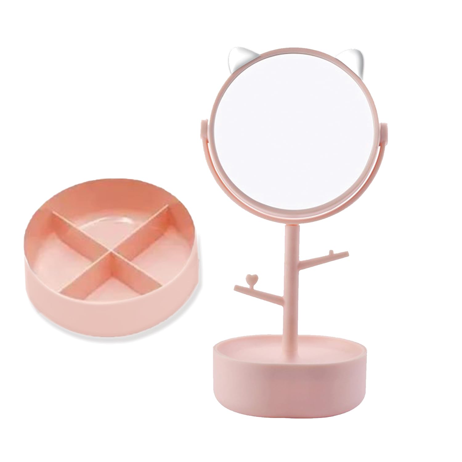 Temperia Table Makeup Mirror with Stand - Small Vanity Portable Foldable Travel Mirror for Face, Make Up, Desk, Shaving, Hostel, Ergonomic Design (Random Colors) (MN04)-image-32