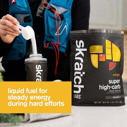 Image of Skratch Labs Super High-Carb Hydration Powder | Carbohydrate Powder with Cluster Dextrin and Electrolytes | Endurance Energy Drink | Mango 16 Servings | Non-GMO, Gluten Free, Vegan, Kosher