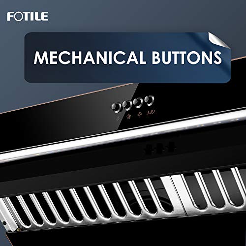 Fotile Jqg7522 30" Range Hood Unique Side-Draft Design For Under Cabinet Or Wall Mount Modern Kitchen Vent Hood Powerful Motor Led Lights Mechanical Buttons (2. Onyx Black) #TOP3