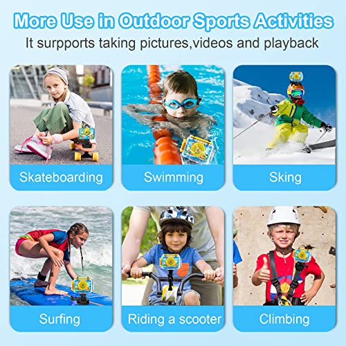 GKTZ Kinderkamera wasserdichte Kamera für Kinder 12 MP 1080P Kinder digitalkamera Selfie-Kamera für Kinder… – Bild 7