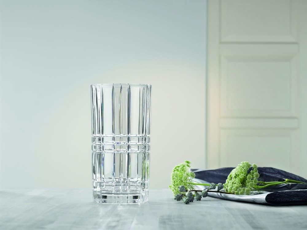 Nachtmann Square Collection, 11" Glass Vase, Modern Geometric Design, Bavarian Crystal, Clear, Dishwasher Safe