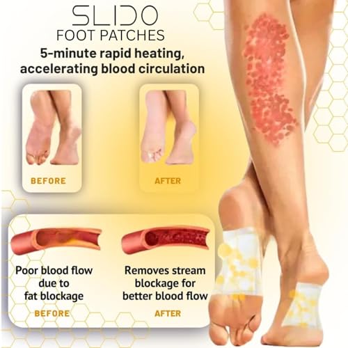 Image of SLIDO PREMIUM Foot Pads for Detox Pain Relief - Natural Detox Foot Patches with Acupoint Micro-Massage Technology for Toxin Removal & Body Cleansing (Pack of 50)