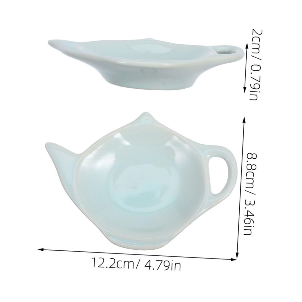 Unomor Ceramic Teapot-Shaped Tea Bag Tray Multifunctional Dish for Snacks Condiments and Tea Bags Charming Design for Breakfast Easy to Clean Ceramic
