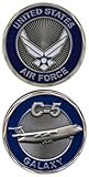 United States Military US Armed Forces Air Force C-5 Galaxy Airplane - Good Luck Double Sided Collectible Challenge Pewter Coin
