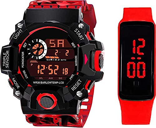 SELLORIA Red Military Digital Sports Watch for Mens Kids Sports Watch for Boys - (B09B156DJQ) Amazon Price History, Amazon Price Tracker