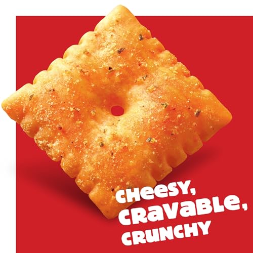Image of Cheez-It Baked Snack Crackers, Lunch Snacks, Family Size, Hot and Spicy, 21oz Box (1 Box)