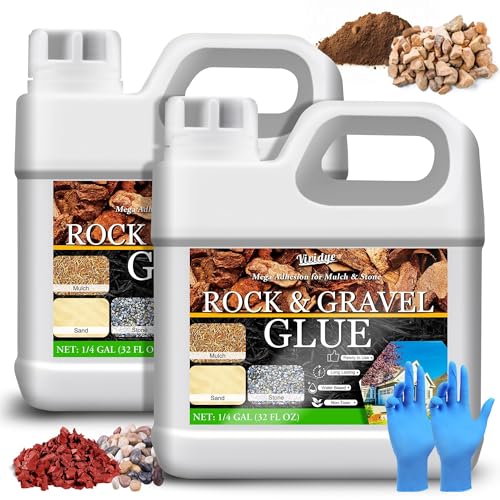 Aglutinante de Grava, 2L Estabilizador de Grava para Paisajismo, Jardinería y Senderos - Listo para Usar, Adhesivo Piedras para Fijador Grava, Corteza, Caucho y Piedras, No Tóxico y Duradero