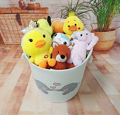 Image of Round Laundry Basket Storage Bins Nursery Hamper Gift Baskets for Home,Office,Home Decor
