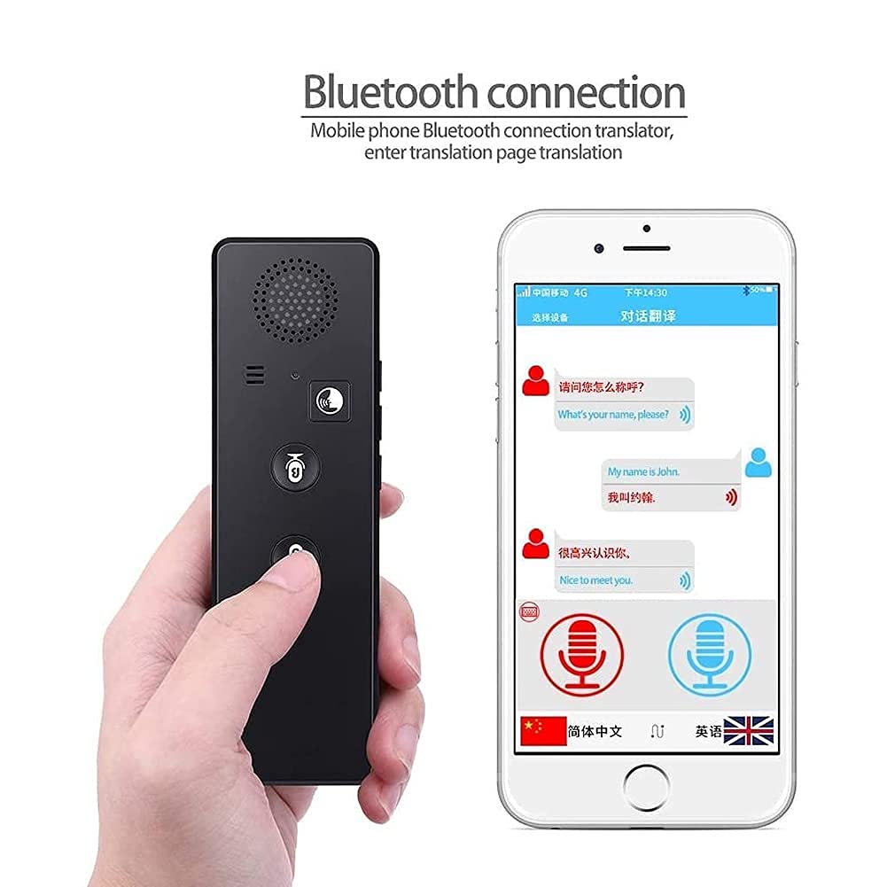 Dispositivo traductor, dispositivo traductor de idiomas, traductor electrónico de voz de bolsillo en tiempo real compatible con 40 idiomas, familia de traductores de 13,8 * 4,3 * 1,7 cm Comfortable