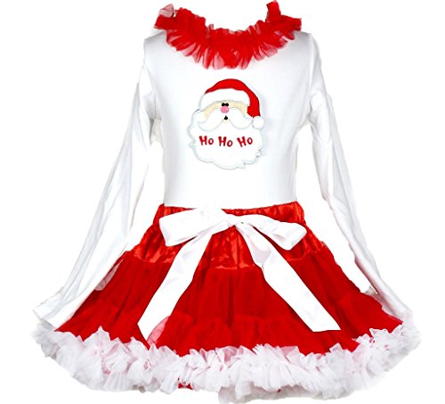 Falda roja y camiseta de Papá Noel para las fotos navideñas familiares en casa