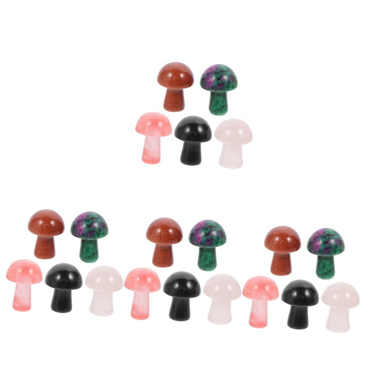 Generic 20 Pcs Crystal Mushroom Ornament Mini Crystals Decor Carved Mushroom Crafts Mushrooms Mini Stone Adornments Mini Stone Ornaments Stone Adornments for Micro Landscape Micro Stone
