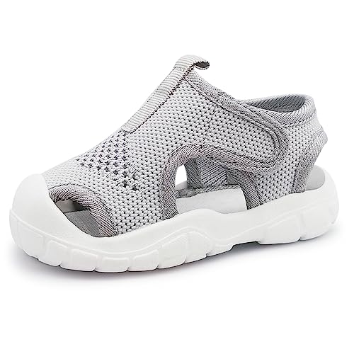 Isusujo Baby Sandals Boy Girl Summer Walking Shoes Closed Toe Sneakers For Infant 6 9 12 18 24 Months Grey Size 6-12 Months Infant #TOP29